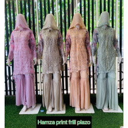 Hamza Print Frill Plazo