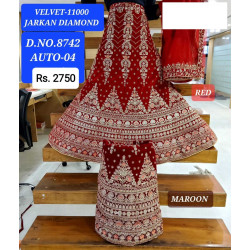 Velvet Jarkan Diamond lehenga 1