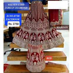 Velvet Jarkan Diamond lehenga 5